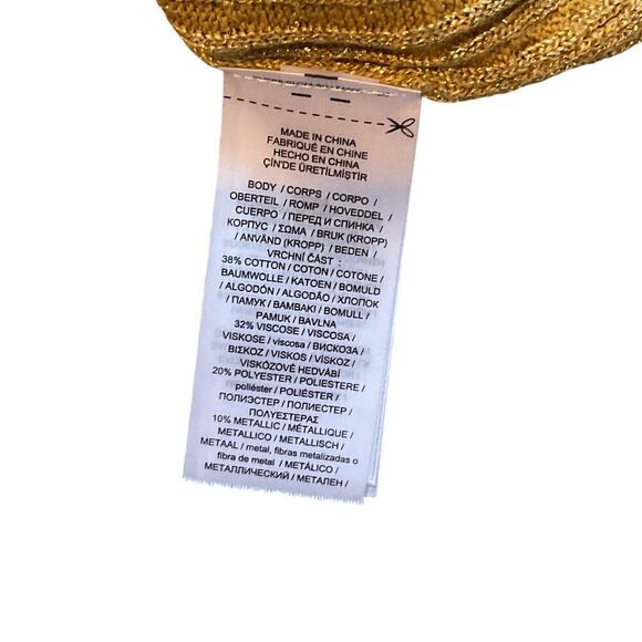Lauren Ralph Lauren Metallic Gold Cable Knit Size M - Picture 8 of 8